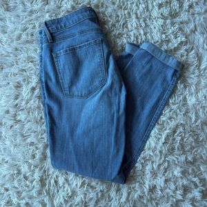 Light wash loft skinny crop jeans